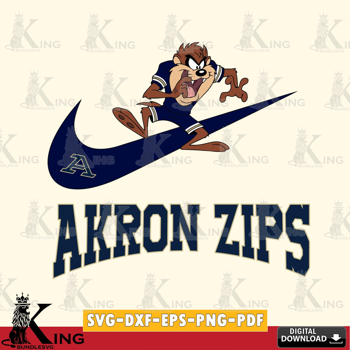 Akron Zips Taz Football Nike SVG file, Cut file  , Digital Download , Instant Download, Taz svg, NCAA svg