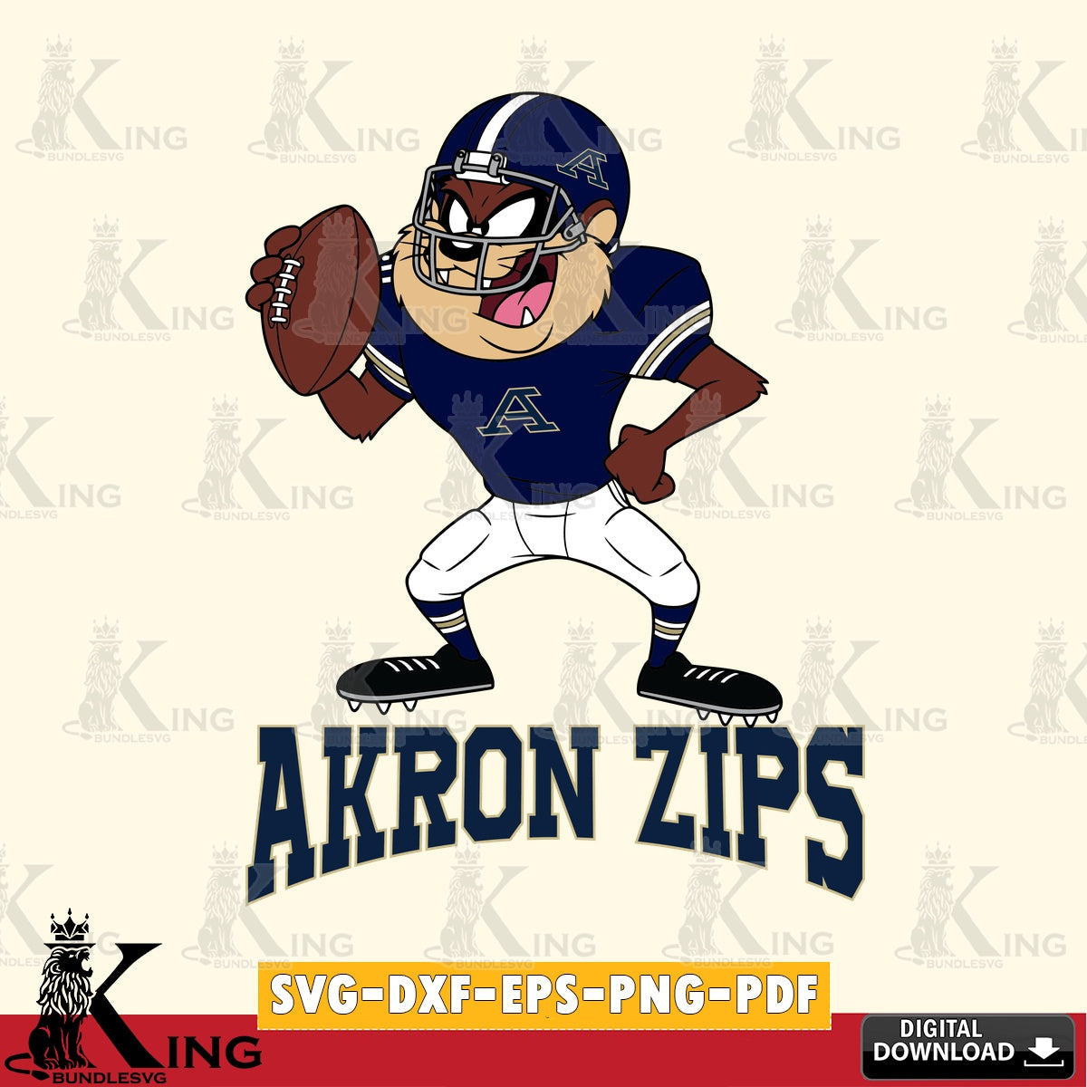 Akron Zips Taz Football Player SVG file, Cut file  , Digital Download , Instant Download, Taz svg, NCAA svg