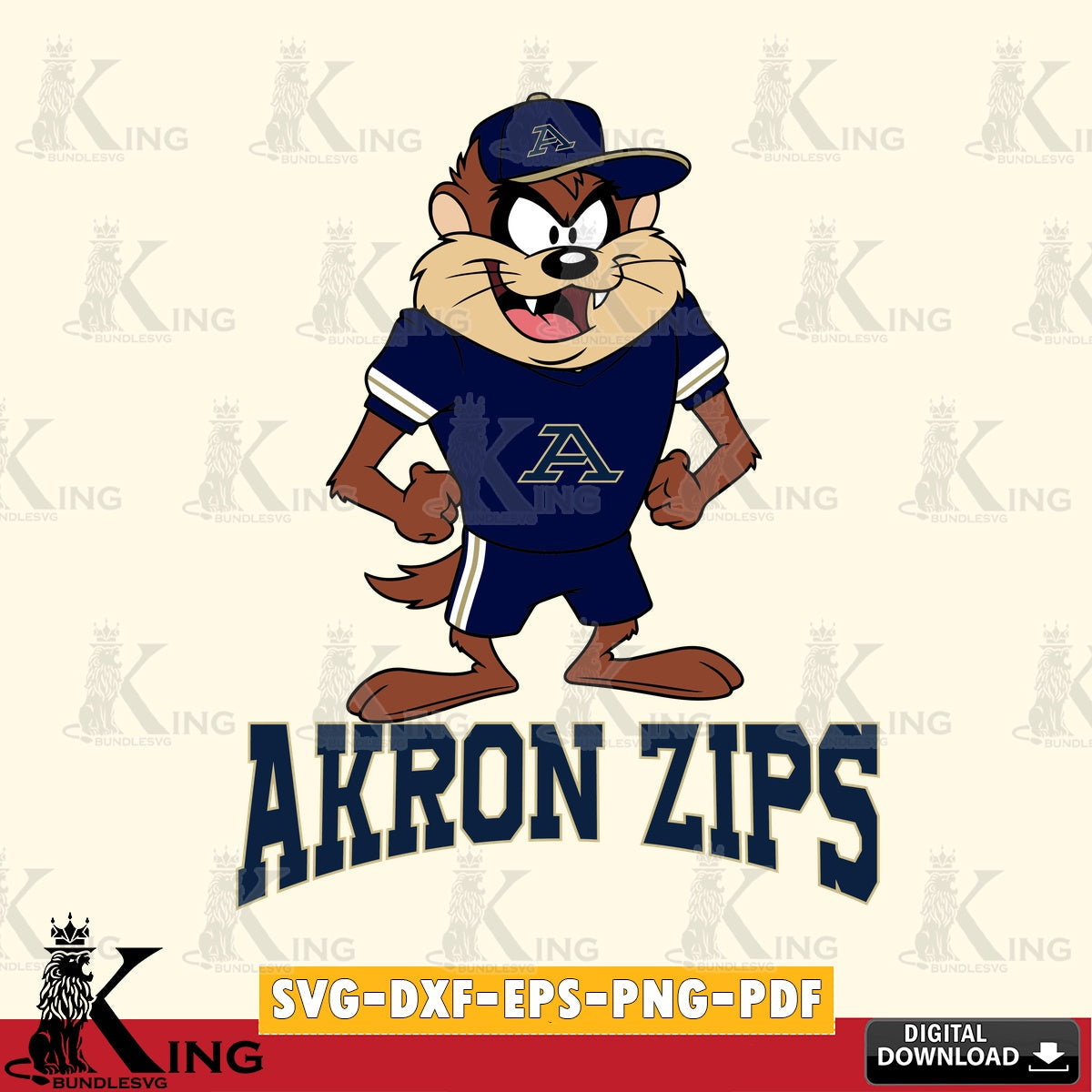 Akron Zips Taz Standing Pose SVG file, Cut file  , Digital Download , Instant Download, Taz svg, NCAA svg