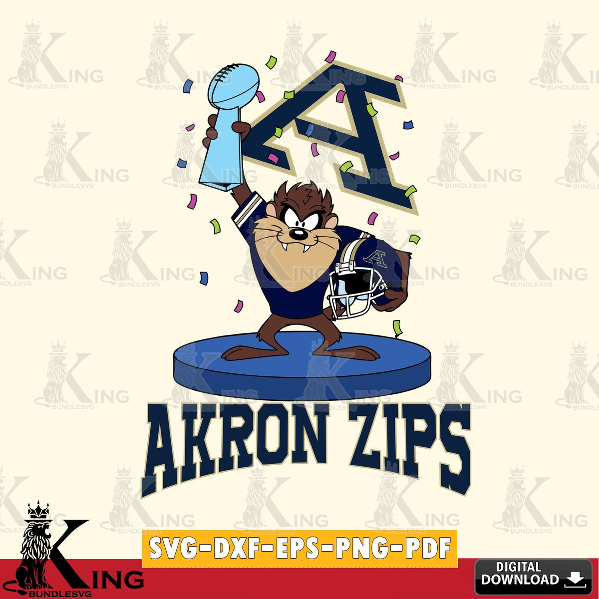 Akron Zips Taz Trophy Podium SVG file, Cut file  , Digital Download , Instant Download, Taz svg, NCAA svg
