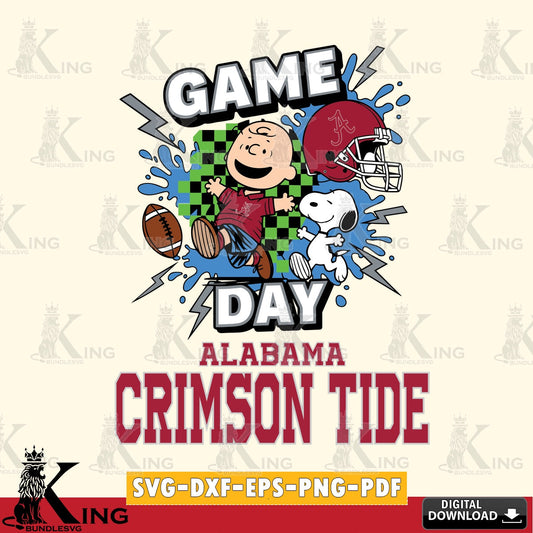 Alabama Crimson Tide Game Day Peanuts SVG, Cricut, Cut file  , Digital Download , Instant Download, Peanuts svg, NCAA svg, Football svg, Sport svg
