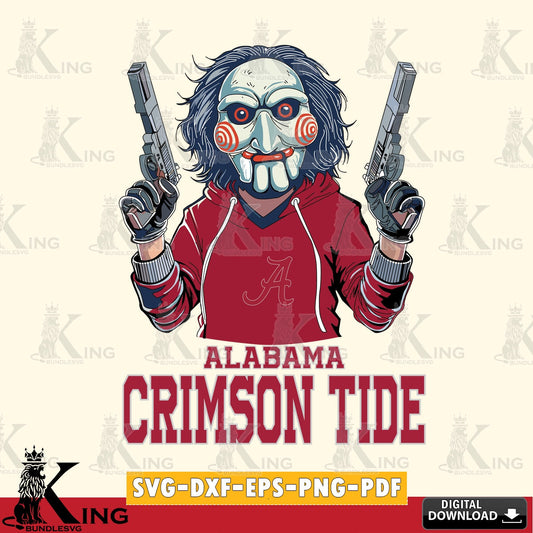 Digital clipart of Alabama Crimson Tide Jigsaw Billy Football, NCAA vector art for engraving, cutting, and printing
