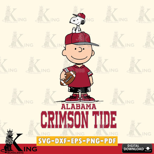 Alabama Crimson Tide Peanuts Football Rugby SVG, Cricut, Cut file  , Digital Download , Instant Download, Peanuts svg, NCAA svg, Football svg, Sport svg
