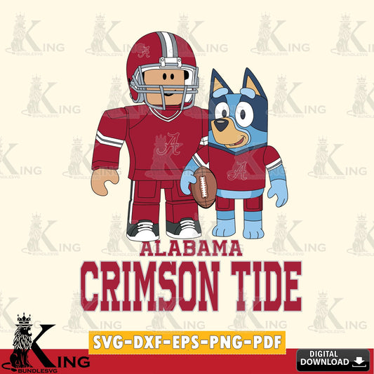Alabama Crimson Tide Roblox & Bluey Football SVG file , NCAA Cricut,  File cut , Digital Download , PDF File