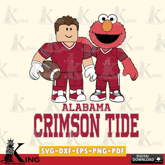 Alabama Crimson Tide Roblox & Elmo Football SVG file , NCAA Cricut,  File cut , Digital Download , PDF File