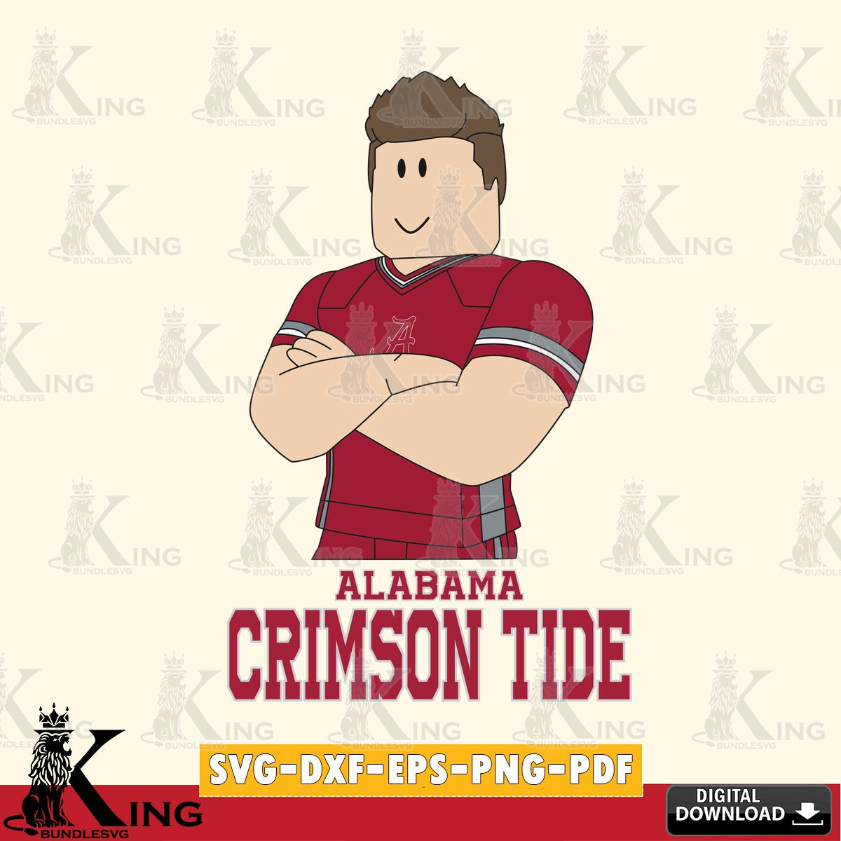 Alabama Crimson Tide Roblox Football SVG file , NCAA Cricut,  File cut , Digital Download , PDF File