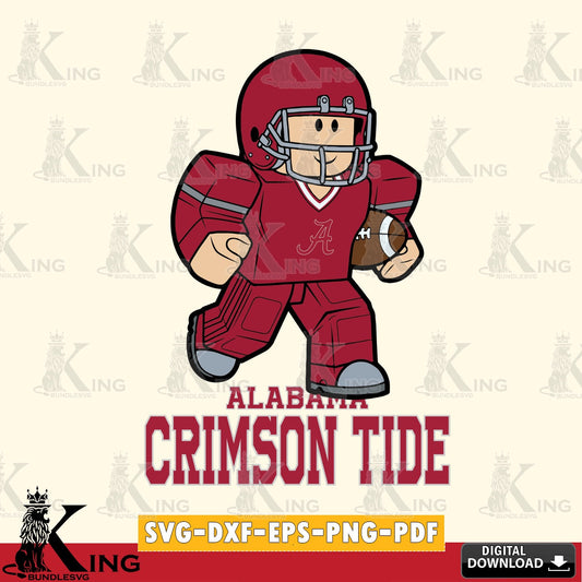 Alabama Crimson Tide Roblox Player Rugby SVG file , NCAA Cricut,  File cut , Digital Download , PDF File