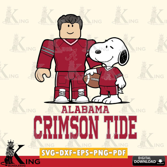 Alabama Crimson Tide Roblox & Snoopy Football SVG file , NCAA Cricut,  File cut , Digital Download , PDF File