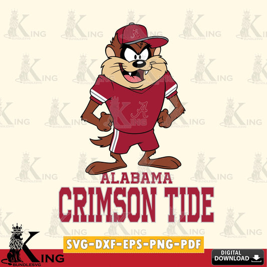Alabama Crimson Tide Taz Standing Pose SVG file, Cut file  , Digital Download , Instant Download, Taz svg, NCAA svg