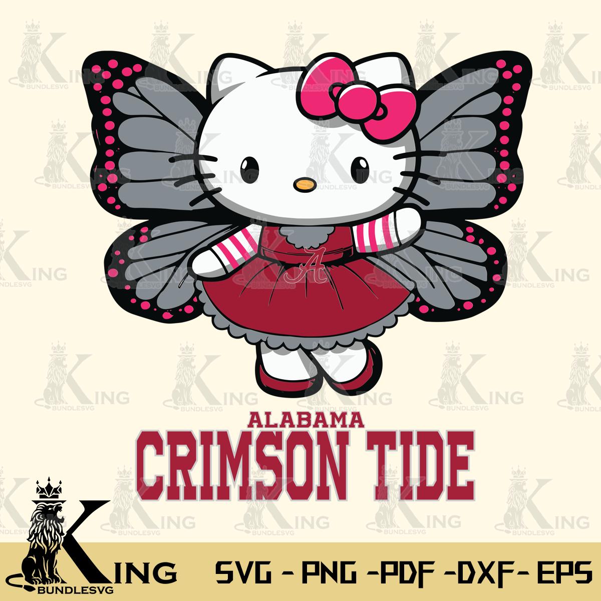 Alabama Crimson Tide Whimsical Kitty Wings Svg Eps Dxf Png File, Digital Download