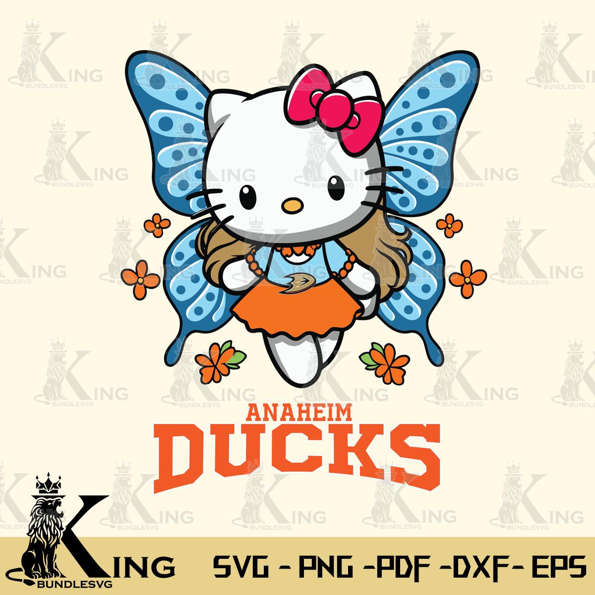 Anaheim Ducks Butterfly Kitty Charm Svg Eps Dxf Png File, Digital Download