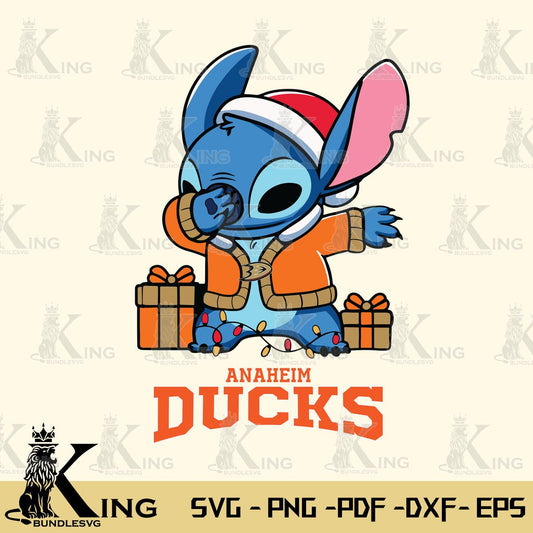 Anaheim Ducks Stitch Merry Christmas Svg Eps Dxf Png File, Digital Download