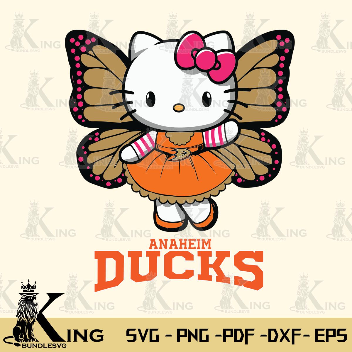 Anaheim Ducks Whimsical Kitty Wings Svg Eps Dxf Png File, Digital Download