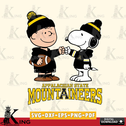 Appalachian State Mountaineers CharlieBrown Football Fist Bump SVG, Cricut, Cut file  , Digital Download , Instant Download, Peanuts svg, NCAA svg, Football svg, Sport svg