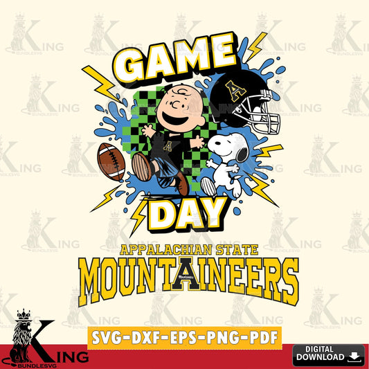 Appalachian State Mountaineers Game Day Peanuts SVG, Cricut, Cut file  , Digital Download , Instant Download, Peanuts svg, NCAA svg, Football svg, Sport svg