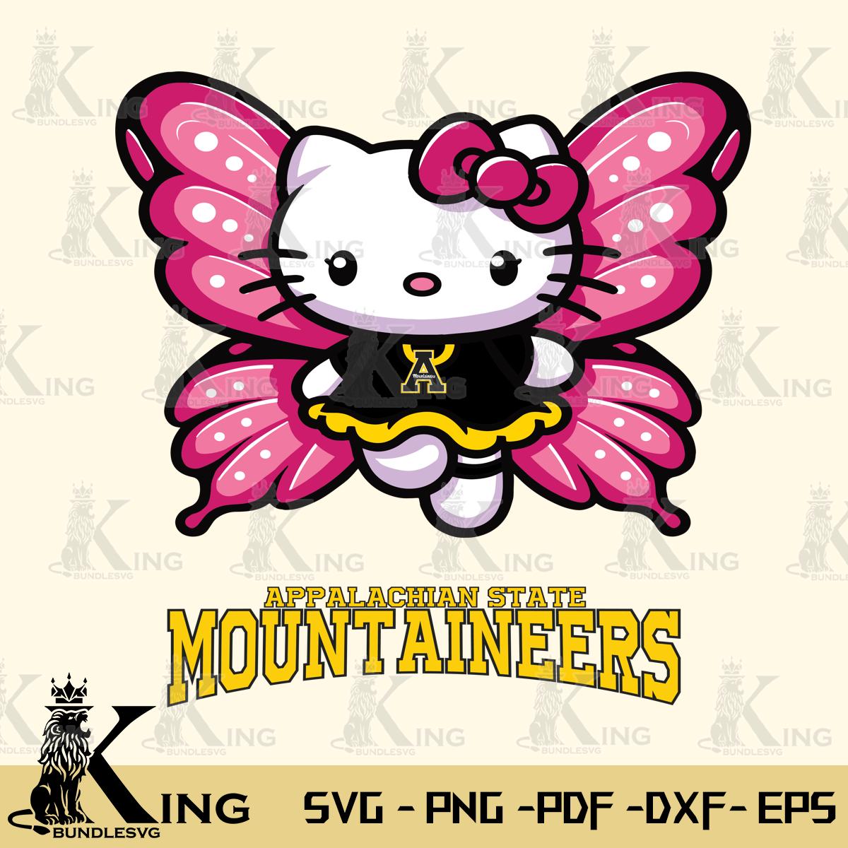 Appalachian State Mountaineers Hello Kitty Dreamscape Svg Eps Dxf Png File, Digital Download