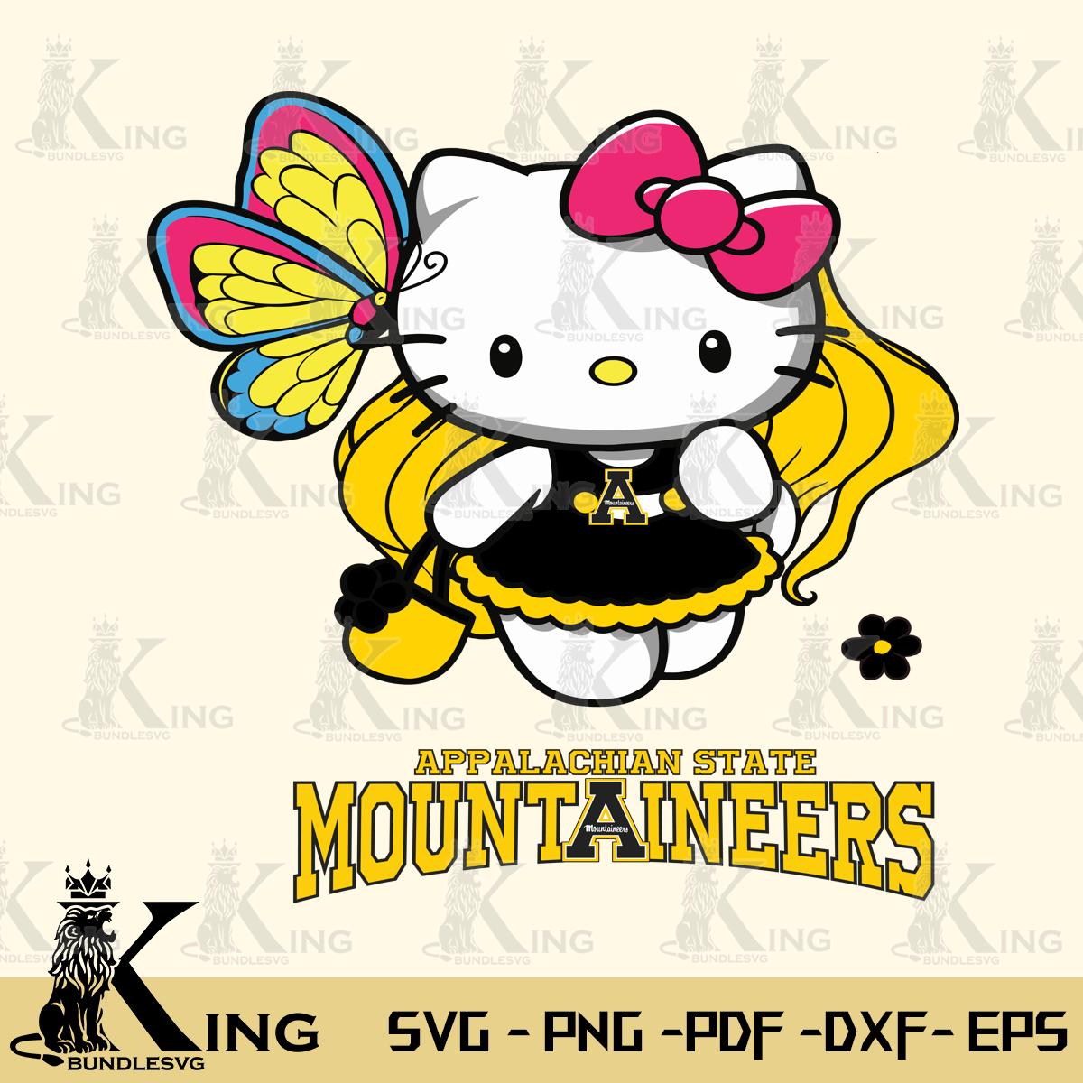 Appalachian State Mountaineers Kitty Cartoon Svg Eps Dxf Png File, Digital Download