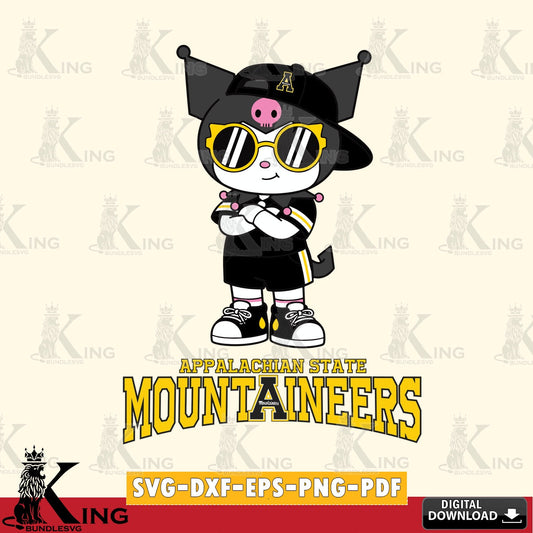 Appalachian State Mountaineers Kuromi Football Jersey SVG file, Cricut, Cut file  , Digital Download , Instant Download, Sanrio svg, Clipart