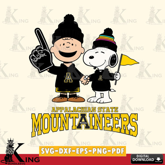 Appalachian State Mountaineers Peanuts Fan Gear SVG, Cricut, Cut file  , Digital Download , Instant Download, Peanuts svg, NCAA svg, Football svg, Sport svg