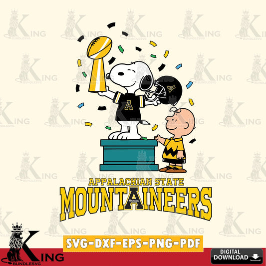 Appalachian State Mountaineers Peanuts Winner SVG, Cricut, Cut file  , Digital Download , Instant Download, Peanuts svg, NCAA svg, Football svg, Sport svg
