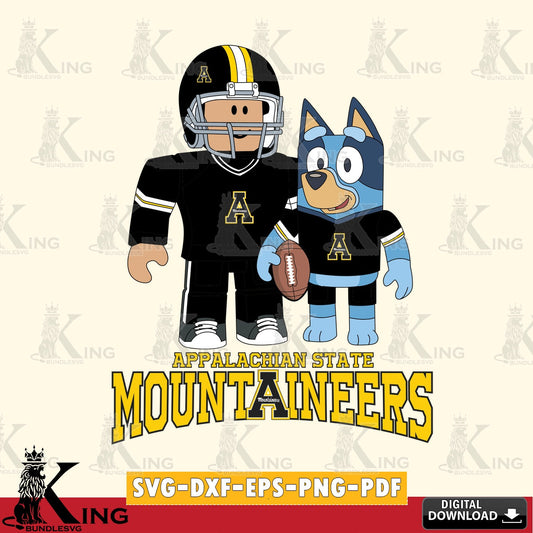 Appalachian State Mountaineers Roblox & Bluey Football SVG file , NCAA Cricut,  File cut , Digital Download , PDF File