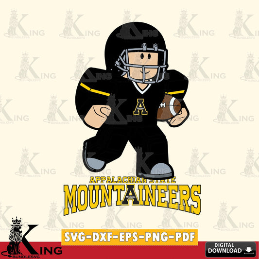 Appalachian State Mountaineers Roblox Player Rugby SVG file , NCAA Cricut,  File cut , Digital Download , PDF File