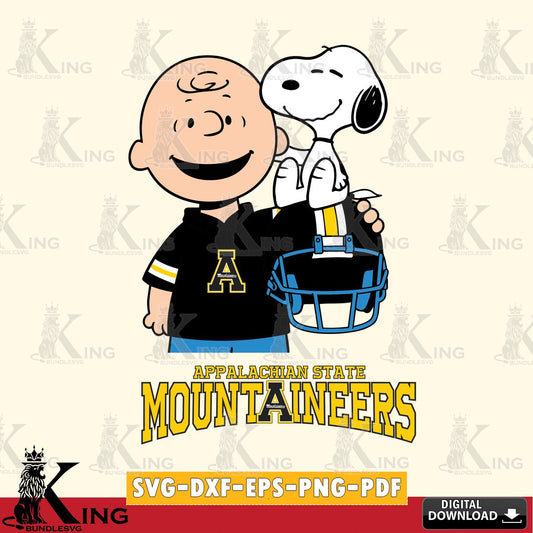 Appalachian State Mountaineers Snoopy On Helmet SVG, Cricut, Cut file  , Digital Download , Instant Download, Peanuts svg, NCAA svg, Football svg, Sport svg