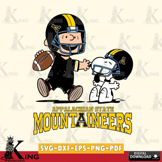 Appalachian State Mountaineers Snoopy and Peanut Fun SVG, Cricut, Cut file  , Digital Download , Instant Download, Peanuts svg, NCAA svg, Football svg, Sport svg