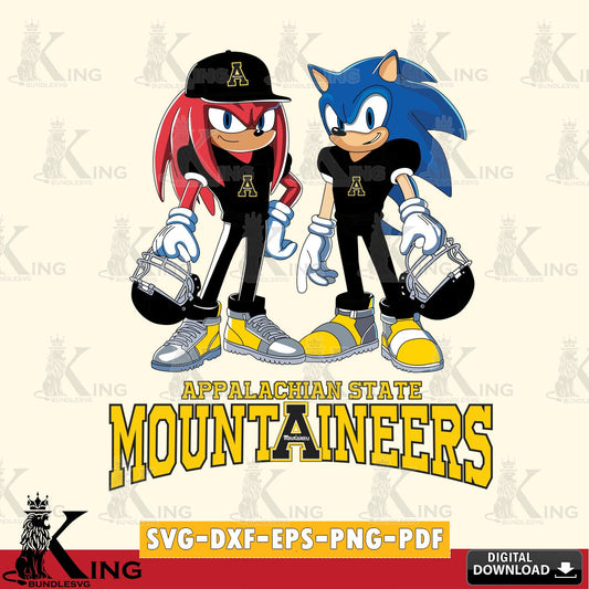Appalachian State Mountaineers Sonic And Knuckles Player Football SVG file, Vector , Digital Download , PDF File , Instant Download