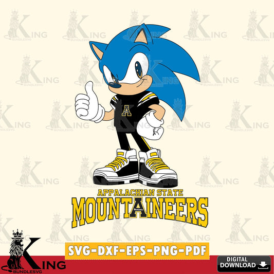 Digital clipart of Appalachian State Mountaineers Sonic Like Football, digital file for silhouette cameo and cricut projects