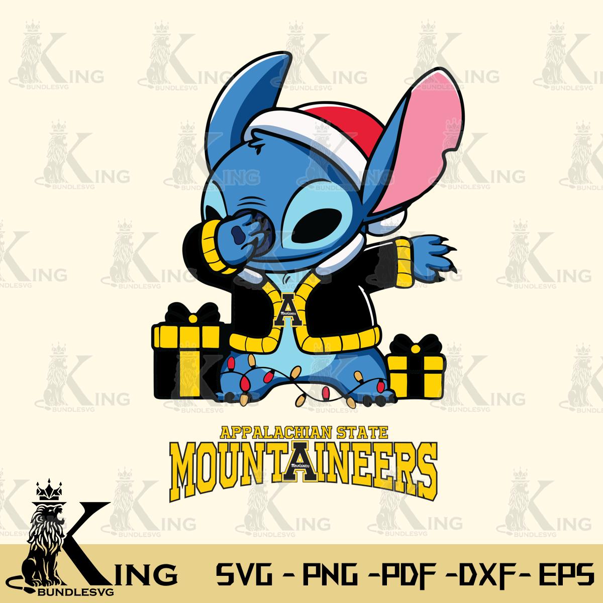 Appalachian State Mountaineers Stitch Merry Christmas Svg Eps Dxf Png File, Digital Download