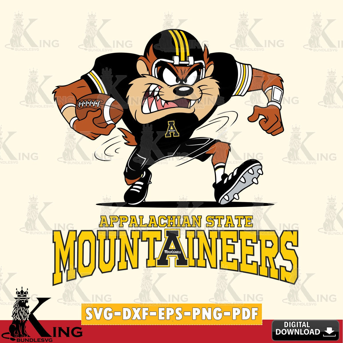 Appalachian State Mountaineers Taz Football Helmet SVG file, Cut file  , Digital Download , Instant Download, Taz svg, NCAA svg