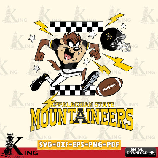 Appalachian State Mountaineers Taz Football Lightning SVG file, Cut file  , Digital Download , Instant Download, Taz svg, NCAA svg