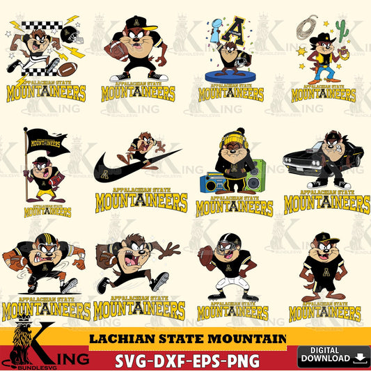 Appalachian State Mountaineers Taz Football NCAA Bundle SVG file, Cut file  , Digital Download , Instant Download, Taz svg, NCAA svg