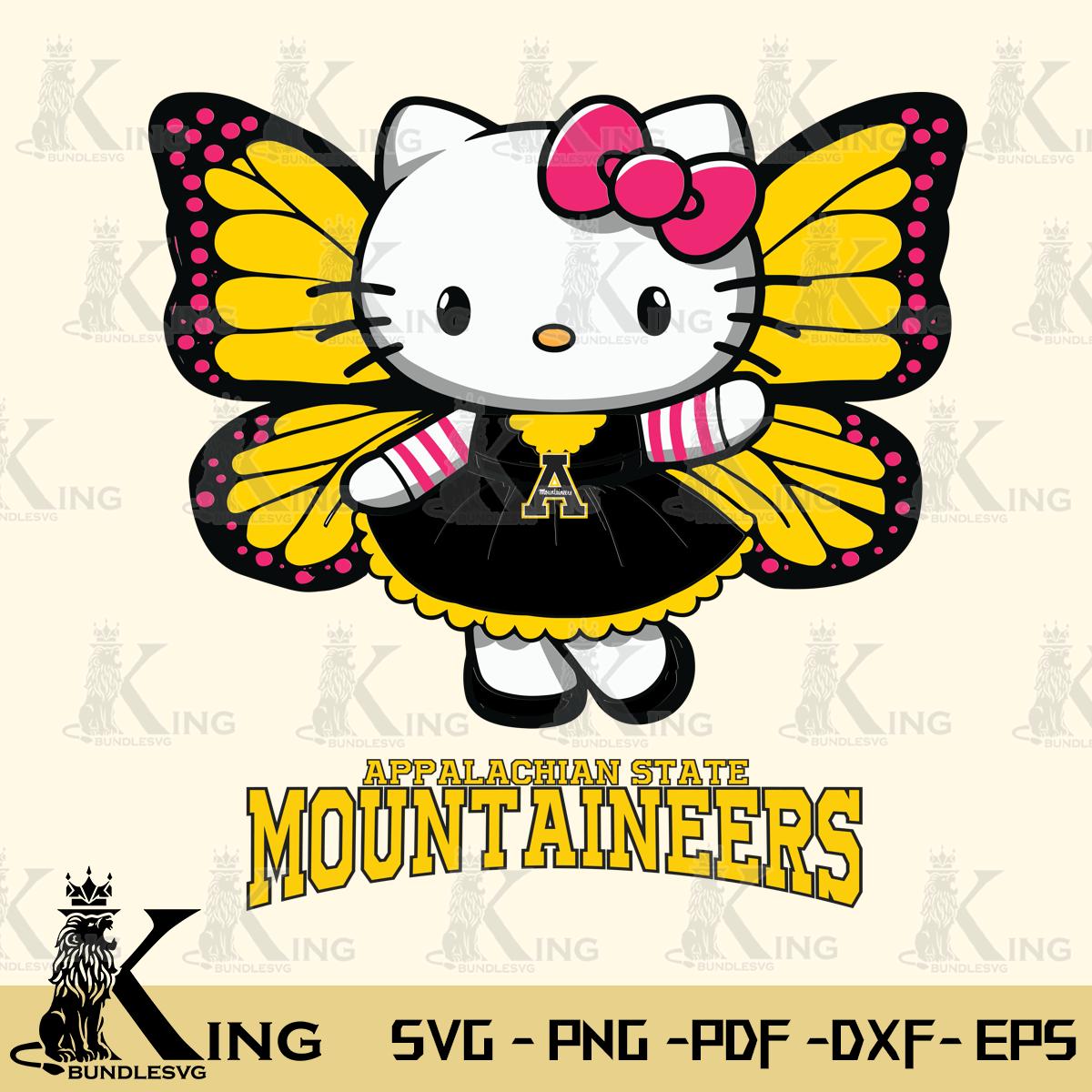 Appalachian State Mountaineers Whimsical Kitty Wings Svg Eps Dxf Png File, Digital Download