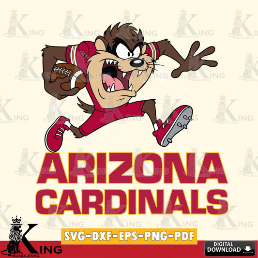 Arizona Cardinals Angry Taz Football Cut file  , Digital Download , Instant Download, Looney Tunes svg, Football svg