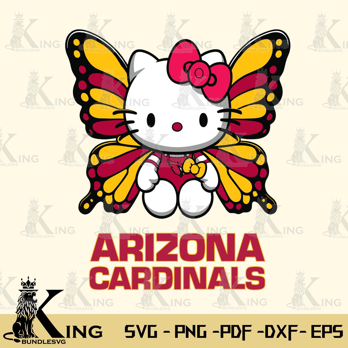 Arizona Cardinals Butterfly Kitty Delight Svg Eps Dxf Png File, Digital Download