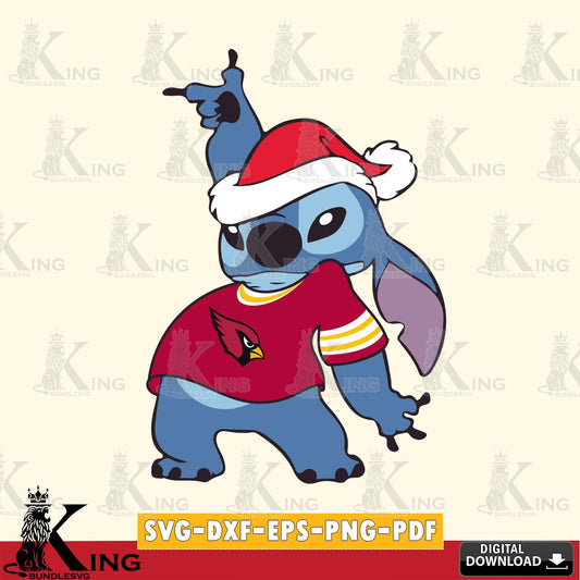 Arizona Cardinals Disney Lilo & Stitch Christmas SVG, NFL for Cricut, Silhouette, Digital Download , file cut