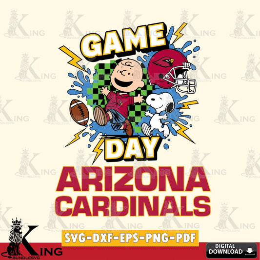 Arizona Cardinals Game Day Peanuts Cricut file , Cut file  , Digital Download , PDF File , Instant Download