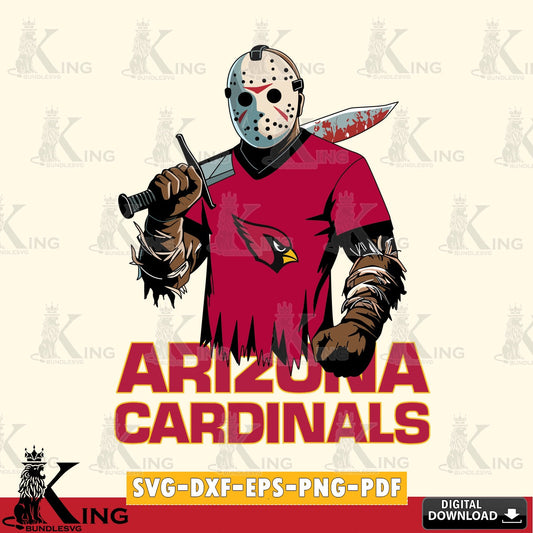 Beautiful illustration of Arizona Cardinals Jason Voorhees Football, NFL digital file for silhouette cameo and cricut projects