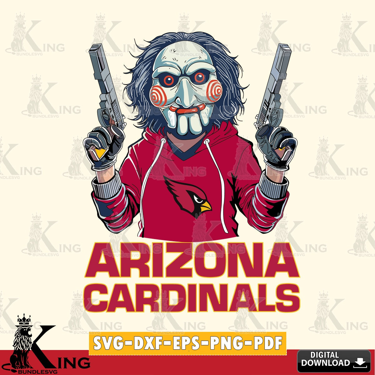 Printable art of Arizona Cardinals Jigsaw Billy Football, a printable vector design for sublimation and crafts