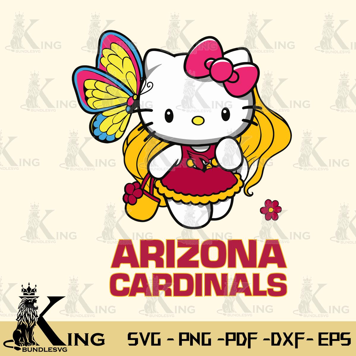 Arizona Cardinals Kitty Cartoon Svg Eps Dxf Png File, Digital Download