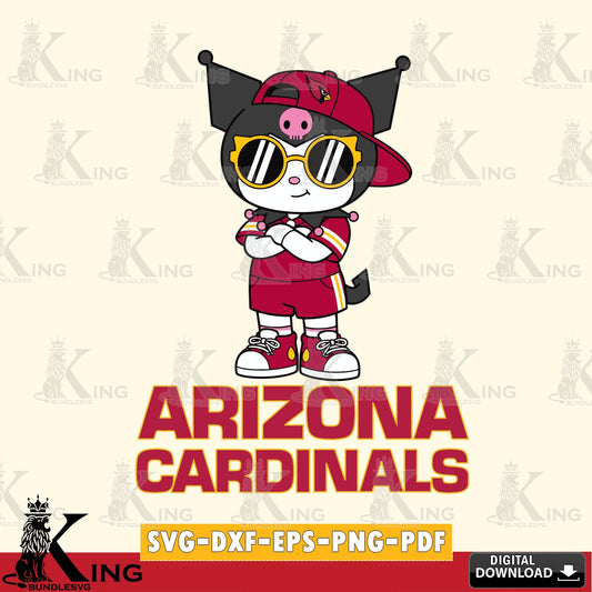 Arizona Cardinals Kuromi Football Jersey SVG file, Cricut, Cut file  , Digital Download , Instant Download, Sanrio svg, Clipart