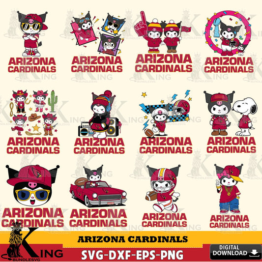 Arizona Cardinals Kuromi Football Jersey NFL Bundle SVG file, Cricut, Cut file  , Digital Download , Instant Download, Sanrio svg, Clipart