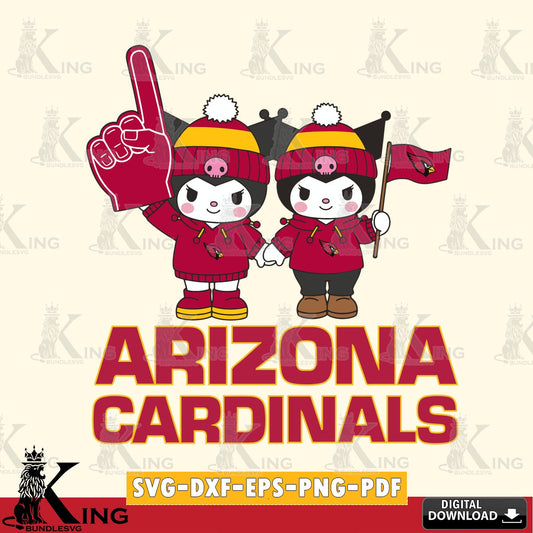Arizona Cardinals Kuromi rugby Fan SVG file, Cricut, Cut file  , Digital Download , Instant Download, Sanrio svg, Clipart