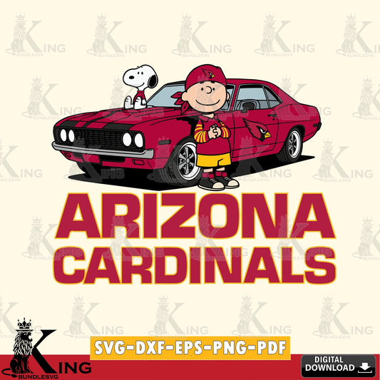 Arizona Cardinals Peanuts Muscle Car Cricut file , Cut file  , Digital Download , PDF File , Instant Download