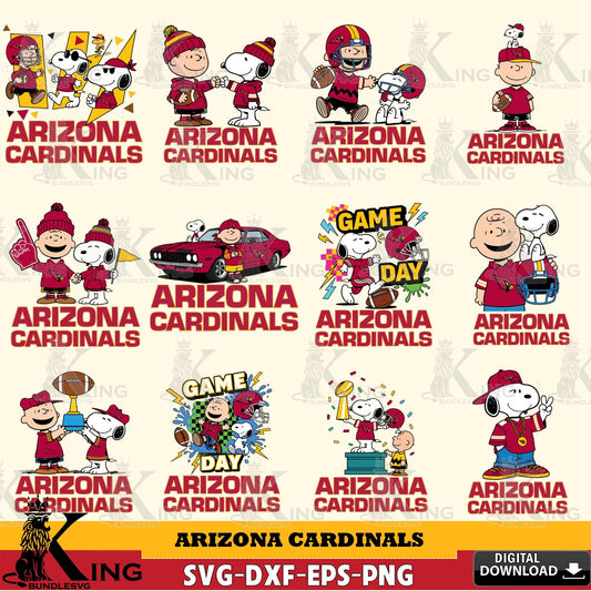 Arizona Cardinals Peanuts Play Football NFL Bundle Cricut file , Cut file  , Digital Download , PDF File , Instant Download