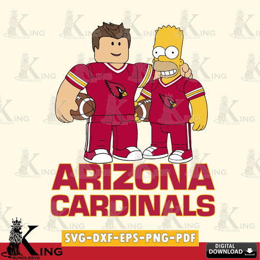 Custom design featuring Arizona Cardinals Roblox & Homer Simpson football, crafting file for iron-on transfer and vinyl decals