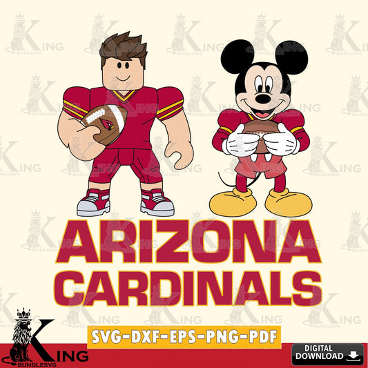 Arizona Cardinals Roblox & Mickey Football SVG file , Cricut, NFL  File cut , Digital Download , PDF File