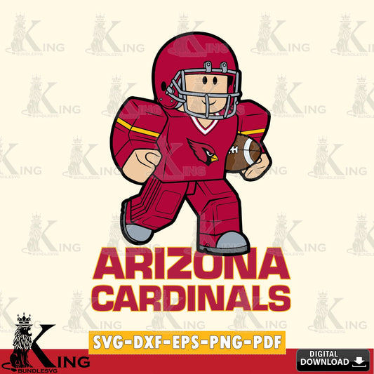 Printable art of Arizona Cardinals Roblox player rugby, NFL file cut, SVG PNG design suitable for Glowforge and laser cutting